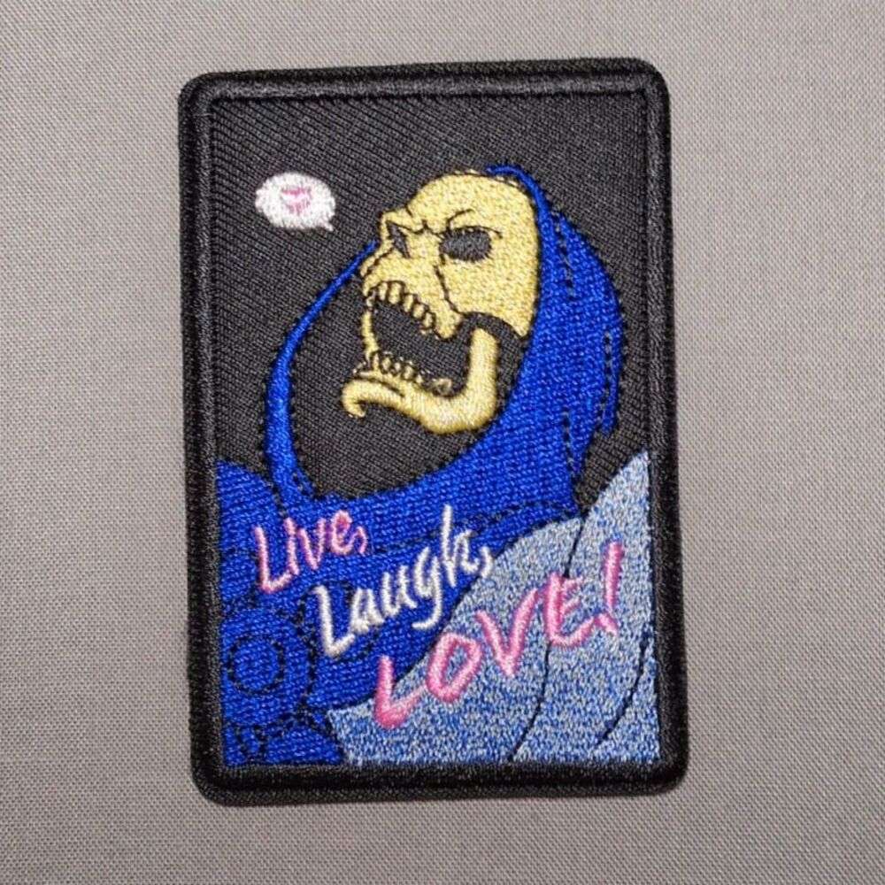 Live Laugh Love Skeletor He-Man Embroidered Iron On Patch